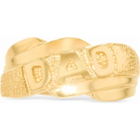 Floreo 10k Yellow Gold 11.2mm DAD Father Ring, Size 7.5