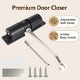 thumbnail image 2 of Gustave Automatic Adjustable Door Closer Stainless Steel Safety Spring Soft Close Hinged Doors for Home Office, Easy to Install (Black), 2 of 8