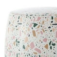thumbnail image 6 of JONATHAN Y Chiara 17.5" Terrazzo Ceramic Garden Stool, White/Pink, 6 of 7