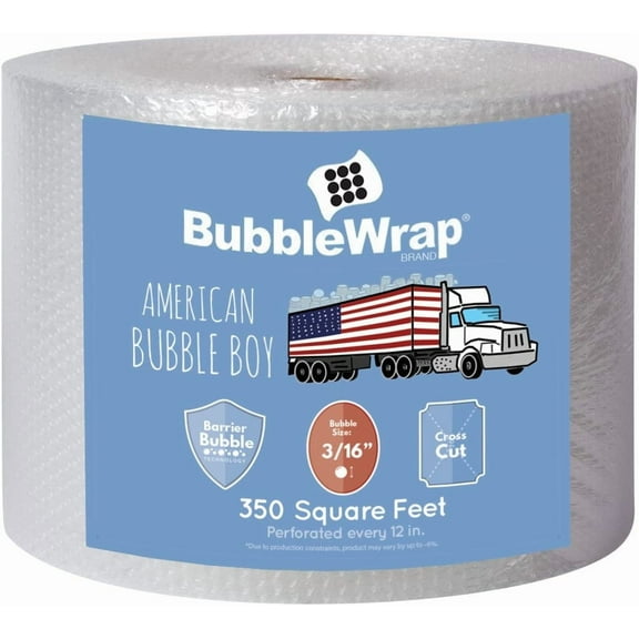 American Bubble Boy Bubble Wrap Official Sealed Air Bubble Wrap - 350 Feet X 1/8" X 12" - Perforated Every 12" - American Bubble Boy