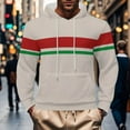 thumbnail image 2 of Fashion YLSDY Mens Textured Hooded Sweatshirt Hoodie Long Sleeve Color Block Hoodies Casual Loose Fit Pullover with Pockets Beige M, 2 of 6