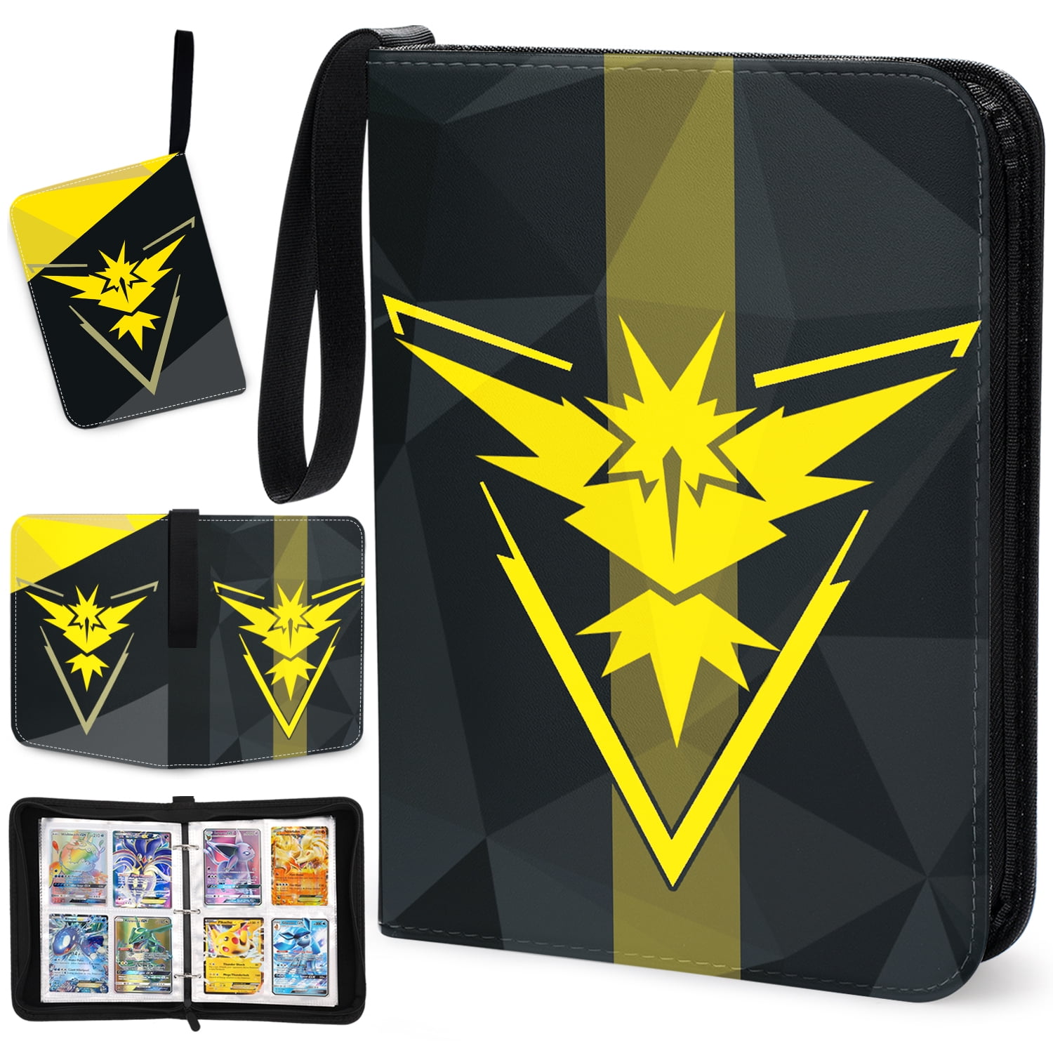 Binder for Pokemon Cards with Sleeves, Olexman 4Pocket Zipper Album