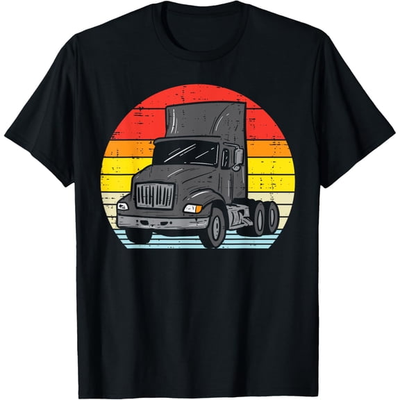 men and women can wear,Truck Retro Truckin Big Rig Semi Trailer Driver Trucker Gift T-Shirt