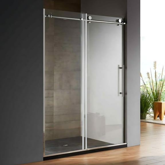Dreamwerks 48 In. W x 79 In. H Shower Door with Clear Glass in Chrome
