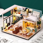 Dollhouse Miniature with Furniture DIY Wooden Dollhouse 1:12 Scale Creative Room - Without Dust