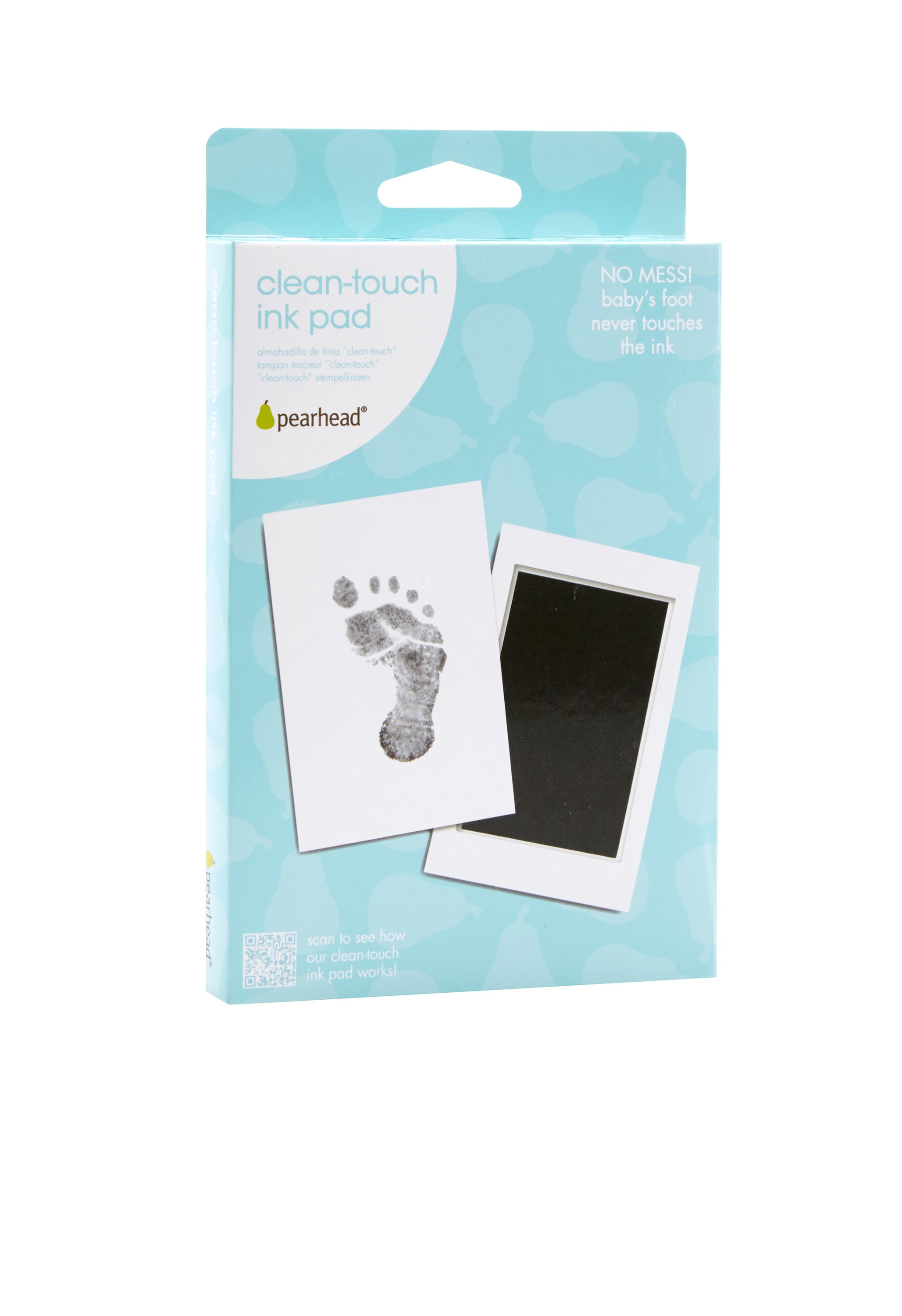 Pearhead Clean-Touch Tampon encreur pour bébé, moyen/grand, encre noire,  tampon encreur sans désordre, souvenir sans danger pour bébé