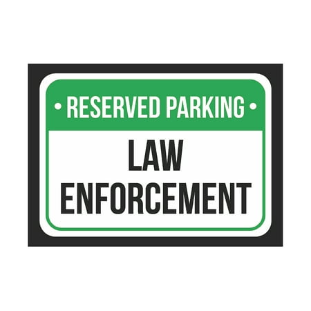 Reserved Parking Law Enforcement Print Green, White And Black Notice Parking Plastic Small Signs, 7.5x10.5