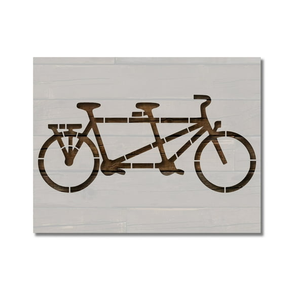Tandem Bicycle Bike Stencil Template Reusable 8.5 x 11 for Painting on Walls, Wood, Etc. By Stencilville