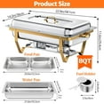thumbnail image 2 of EVGTTI 4 Pack Gold Chafing Dish for Buffet, 8QT Roll Edge Designed Chafing Dish Buffet Set, Stainless Steel Food Warmer with 1/2 Size Pan for Parties, Church Events, 2 of 6