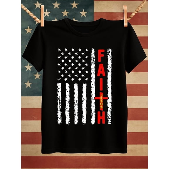 Greenink 100％cotton Faith Jesus men's black Funny Unisex Shirt Graphic tshirts Classic Unisex Shirt Printed tshirts Trendy Unisex Shirt Short Sleeve tshirts Original Unisex Shirt Short Sleeve tshirts