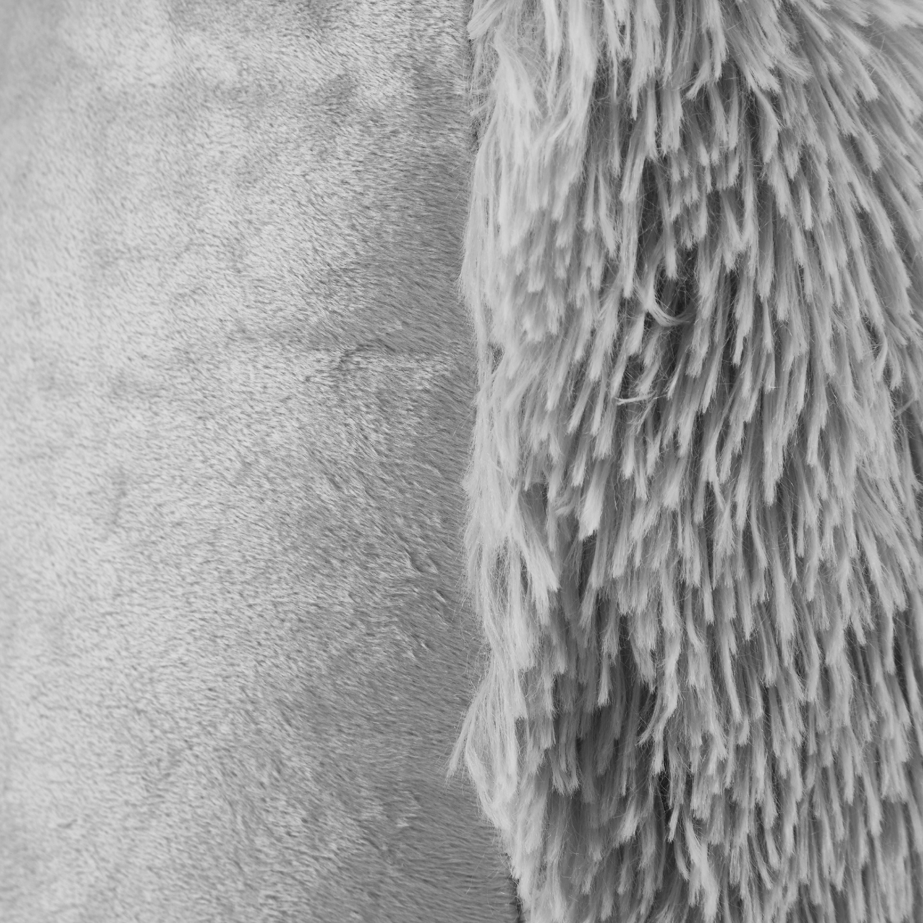 Mainstays Long Hair Faux Fur Backrest Pillow, Gray