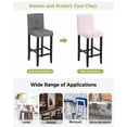 thumbnail image 3 of Farmhouse Pink White Striped Bar Stool Covers Set of 2, Modern Stripes Stretch Washable Bar Chair Covers with Backs, Removable Pub Counter Height Chair Cover for Kitchen Dining Room Cafe, 3 of 7