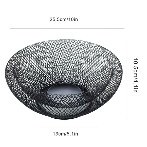 Decorative Centerpiece Kitchen Holder Coffee Table Candy Storage Basket Iron Mesh Fruit Bowl Metal Mesh Snack Bowl Double Wall Mesh Fruit Bowl