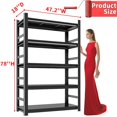 thumbnail image 4 of Book Shelf, 5 Tier Metal Wide Bookshelves, 78" H, Heavy Duty Bookcase, Adjustable Bookshelf, Tall Book Shelf for Living Room & Offices and Library (78" H*47" W*18" D), 4 of 7