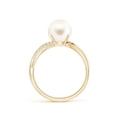 thumbnail image 2 of ANGARA Freshwater Cultured Pearl Infinity Ring in 14K Yellow Gold for Women | June Birthstone, Birthday, Anniversary, Jewelry Gift for Women | Pearl Ring, 2 of 11
