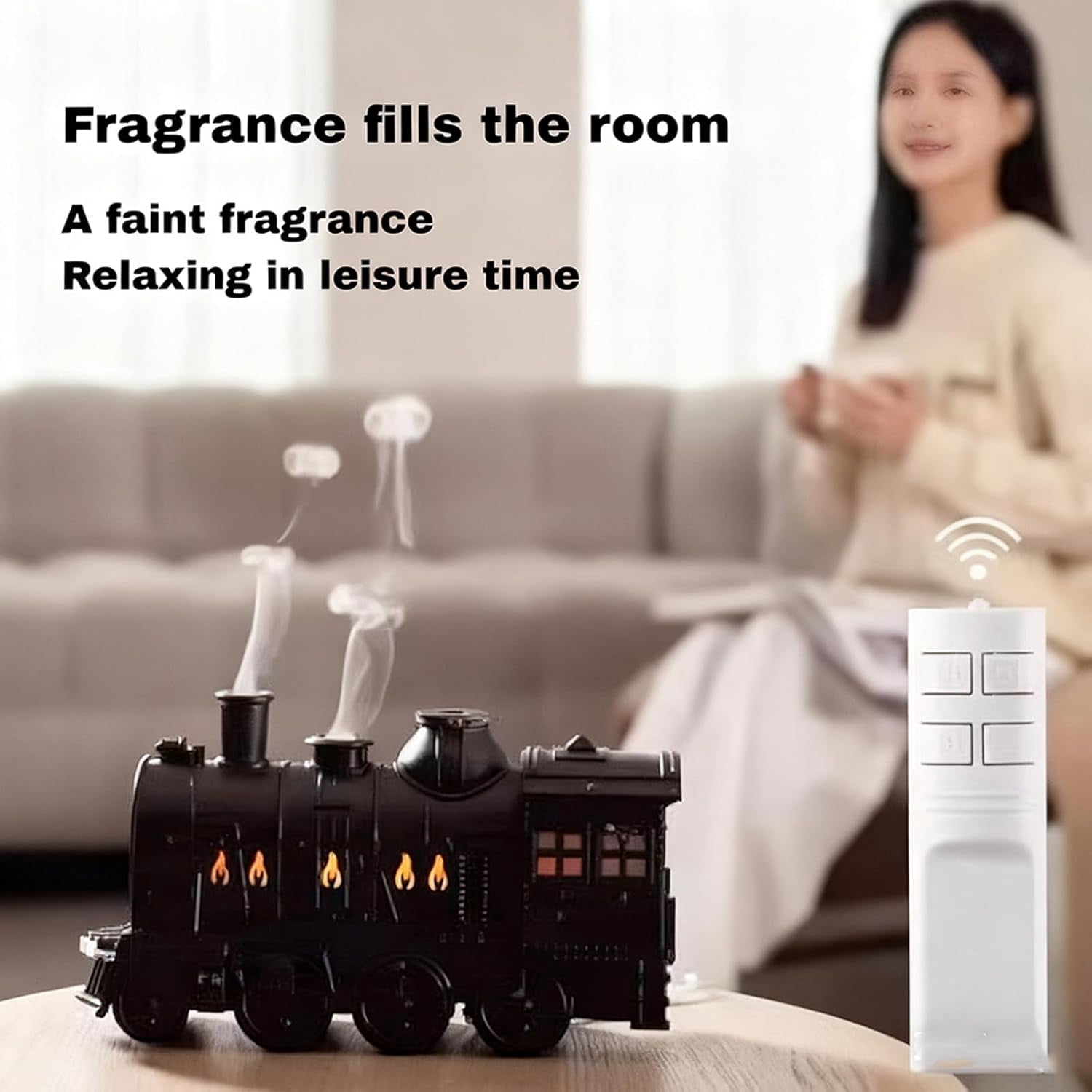 2026 New Christmas Train Diffuser, 300ml Aromatherapy Humidifier with 2-Color LED Light and Auto Shut-Off, Ultrasonic Cool Mist for Home Office Bedroom Decor