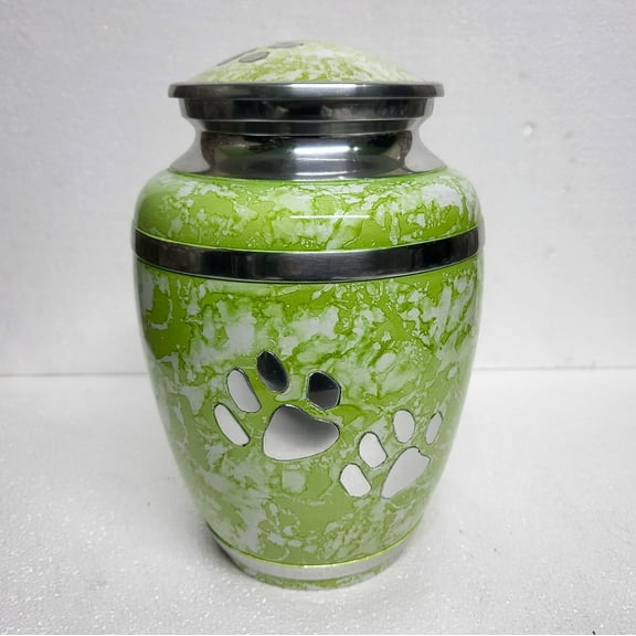 Elegant Pet Keepsake Cremation Urn – 8-Inch Memorial Urn with Velvet Bag for Cherished Remembrance