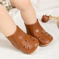 thumbnail image 2 of Fall Boots - Baby Boots Spring Autumn Fashion Hollow Out Walking Shoes Rubber Sole Soft Comfort Outdoor Shoes Breathable - Baby Boots,Color:Brown,Size:12-18 Months, 2 of 8