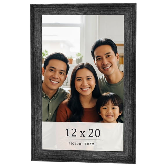 12x20 Frame Black Real Wood Picture Frame Width 1.5 inches | Interior Frame Depth 0.5 inches | Barn
