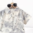 thumbnail image 5 of NIEWTR Kids Summer Outfits Toddler Boy Outfits 2T 3T 4T 5T Clothes Summer Kids Pattern Short Sleeve Button Down Shirt & Shorts Set(A1-White,12-18 Months), 5 of 7