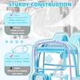 thumbnail image 4 of Sanmadrola Large Clear Backpack Heavy Duty Stadium Approved See Through Backpack Waterproof PVC Transparent Backpacks Clear Book Bag with Reinforced Strap for School Work Travel Festival, Blue, 4 of 9