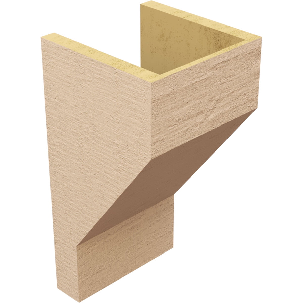 9"W x 9"D x 18"H Wide Clemmons Rough Cedar Woodgrain TimberThane Corbel, Primed Tan