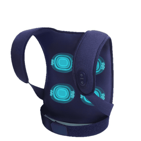 Back Massager Posture Corrector with Heat & Vibration Adjustable Back Support Vest for Upper Back Pain Relief Comfortable Wellness Brace for Adults