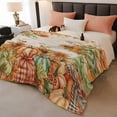 thumbnail image 2 of Orange Pumpkins Fall Thanksgiving Throw Blanket, Flannel Fleece Blanket with Striped Design for Couch, Maple Leaf Rustic Soft Breathable All Season Plush Blankets for Sofa Office Travel 40"x50", 2 of 9