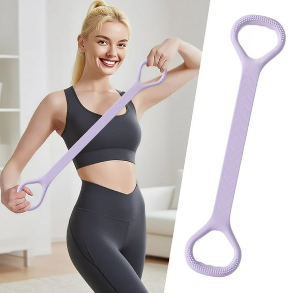 Fitness Resistance Band - 15 LB Silicone Exercise Band with Handles for Home Workouts Ideal for Indoor Stretching and Strength Training
