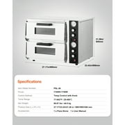KFFKFF Electric Pizza Oven, 18 Dual-Layer Commercial Countertop Pizza Maker, 842°F Max Temperature, Indoor Oven with Thermometer, Separate Upper & Lower Temperature Control & Timer for Home