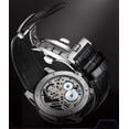 thumbnail image 2 of JINLERY Real Tourbillon Skeleton Mechanical Hand Wind Vintage Wrist Watch Men Sapphire Crystal Diamond Business Hollow Manual Winding Luminous Dress Clock Man Stainless Steel Leather Wristwatch, 2 of 4