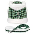 thumbnail image 5 of Pet Artist Luxury Plaid Design Warm Plush Dog Harness and Leash Set with Detachable Bow - Soft Vest for Small Medium Dogs, Puppies and Cats, Adjustable Winter Pet Coat, 5 of 8