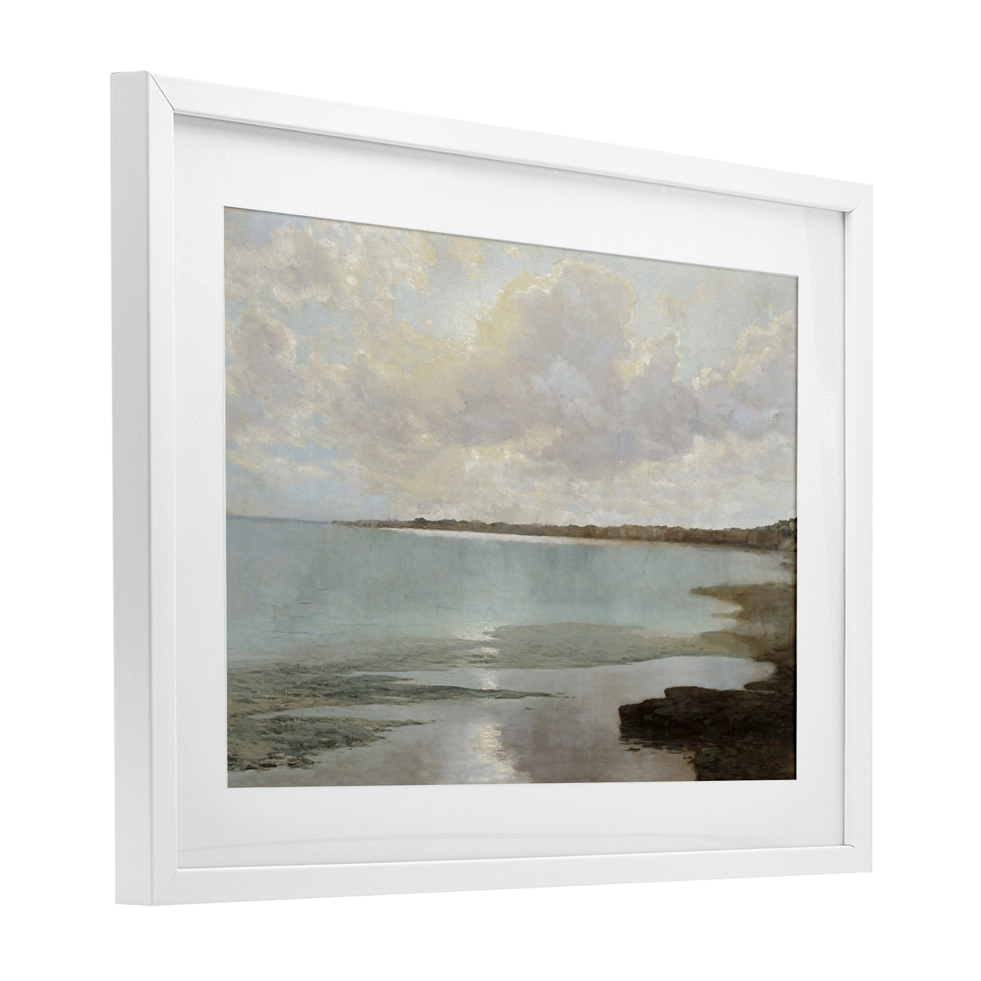 Stupell Industries At The Shore Horizon White Framed Print Under Glass, design by Christy McKee