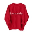 thumbnail image 1 of Chandail en Molleton de la Saint-Valentin pour Femmes Décontracté Imprimé Cœur Chandail Mignon Manches Longues Doux Confortable Col Rond, 1 of 4