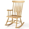 thumbnail image 1 of Costway Solid Wood Rocking Chair Porch Rocker Indoor Outdoor Seat Glossy Finish Black Natural, 1 of 1