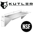 thumbnail image 2 of KUTLER 12" x 36" Stainless Steel Shelf, NSF Commercial Wall Mount Shelving w/ Backsplash, Floating Metal Mounted Shelves for Restaurant, Kitchen, Home, 2 of 7
