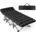 thumbnail image 1 of ZENPETIO Cuna de camping, Cunas de camping para adultos con colchón grueso, Cunas resistentes para dormir 500 libras (carga máxima) 1200D Oxford de doble capa, cama de camping para el hogar, viajes, c, 1 of 5