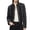Black, variant on Cropped Denim Jacket for Women, Fitted Military Jean Jacket with Band Collar and Metal Hook Closure