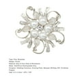 thumbnail image 7 of Women Breastpin Elegant No Deformation Flower Rhinestone Faux Pearl Brooch Pin for Party Dating, 7 of 7