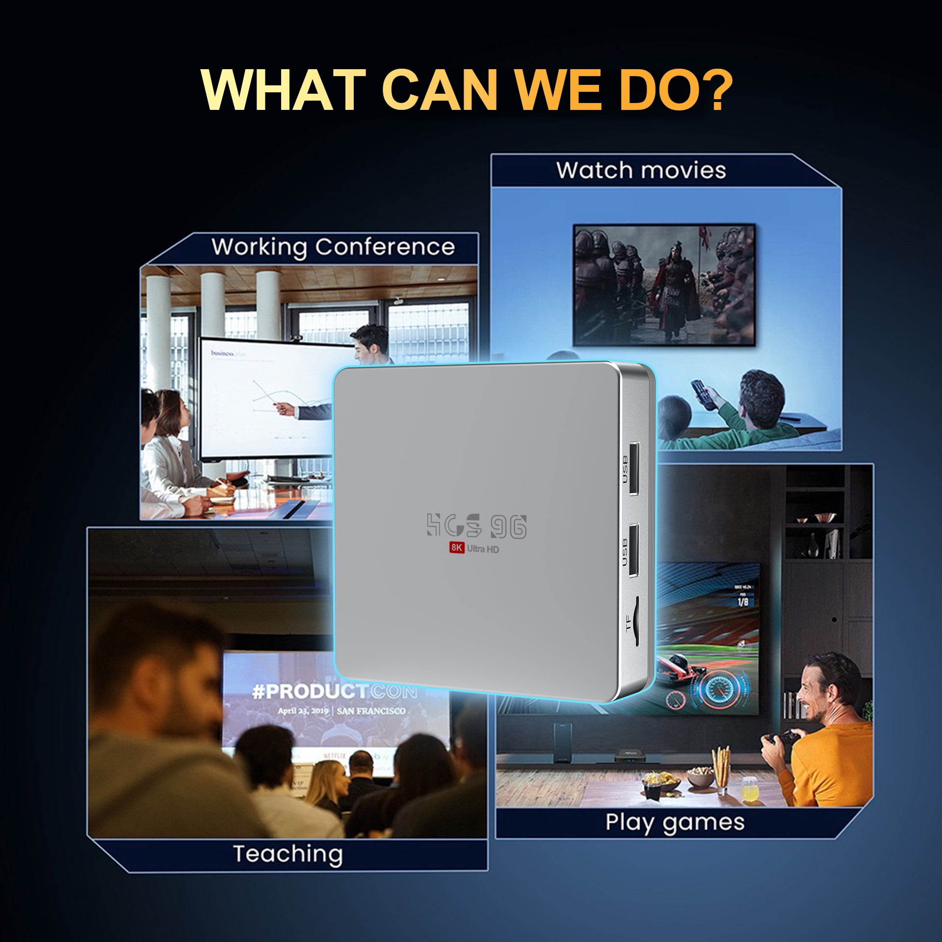 CANGTEENER HCS96 Streaming Device | Android TV Box, OS Android 13 Support 4K HDR Streaming Media Player