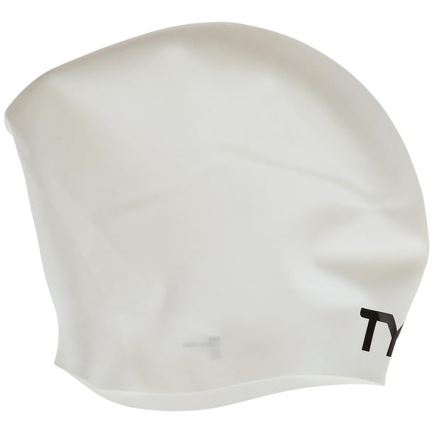 Gorro de natación TYR para adultos, pelo largo, silicona, sin arrugas, para nadar