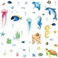 thumbnail image 7 of Ocean Sea Animals Wall Decals Stickers, 4Sheets Under The Sea Wall Stickers Fish Turtle Jellyfish Ocean Creature Decals for Kids Bedroom Bathroom Nursery Decor, 7 of 7
