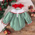thumbnail image 6 of Gelikeya Christmas Baby Clothes for Girls Cute Santa Reindeer Print Rompers + Headband 2 Piece Outfits Bodysuit (A01 Green, 12-18 Months), 6 of 6
