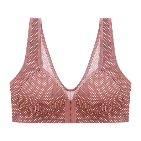 

Sexy Lace Bras for Women Backless Bra Minimizer Bras No Underwire Sexy Comfortable Front Buckle Breathable Anti-exhaust Printing Non-Wired Bra Gathering Polka Dot No Steel Ring Front Breas6213