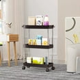 thumbnail image 5 of Multi-Layer Rolling Storage Cart | Narrow Space Organizer with Wheels & Brakes | Adjustable Shelves for Bathroom & Kitchen | 37x13x60cm, 5 of 6