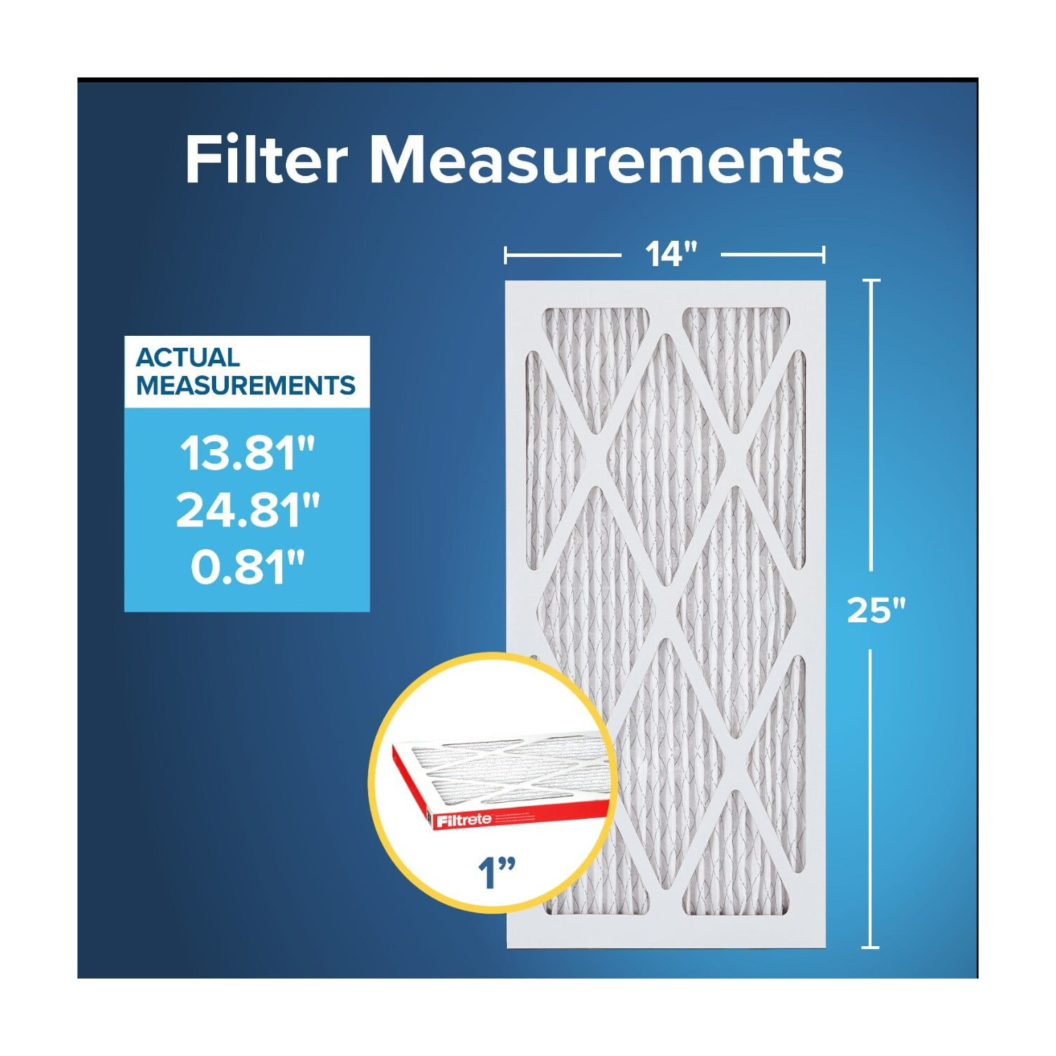 Filtrete 14x25x1 HVAC Furnace Air Filter, MPR 1000 MERV 11, Allergen Defense, 2 Pack