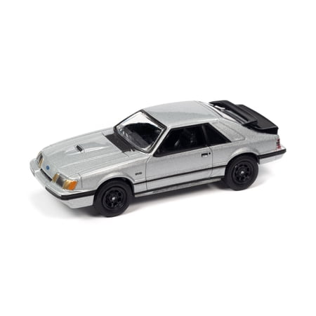 1986 Ford Mustang SVO, Silver - Johnny Lightning JLCG029/48B - 1/64 Scale Diecast Model Car