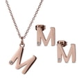 thumbnail image 1 of Set de Joyería para Mujer Iniciales LuckyLy, Collar y Aretes Oro Rosa 18k, Modelo Yara rosa UNITALLA, 1 of 7