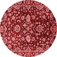 thumbnail image 1 of Ahgly Company Machine Washable Indoor Round Abstract Red Modern Area Rugs, 5' Round, 1 of 4