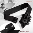 thumbnail image 3 of JASGOOD Women's Wide Elastic Belt Fashion Flower Cinch Belt Stretchy Waist Belts for Dresses, 3 of 8